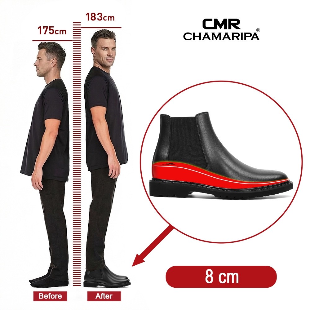 Chamaripa Schwarze Chelsea Boots aus Leder